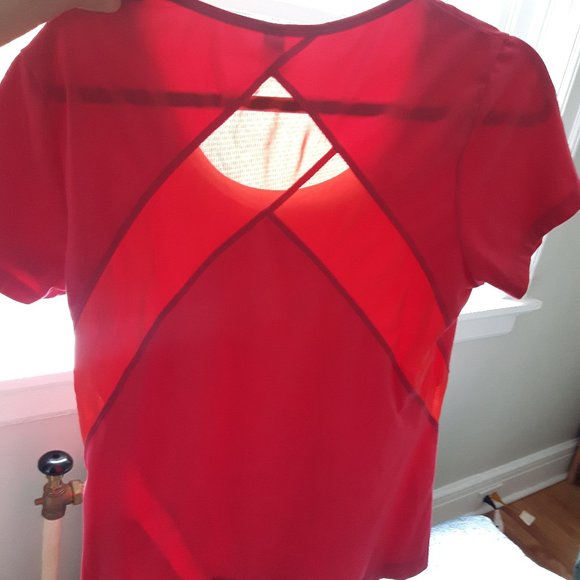 Yoga fushia orange mesh shirt - Picture 8 of 9